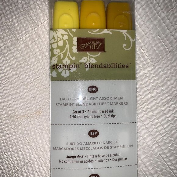 Stampin Up Blendabilities Daffodil Delight Markers Dual Tip Ink 3-Pack Yellow - Picture 7 of 7